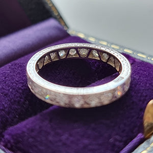 Vintage Platinum Diamond Full Eternity Ring inside shank