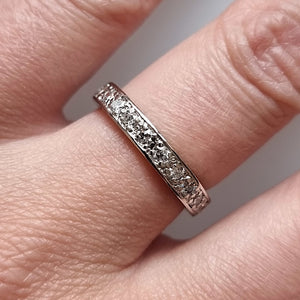 Vintage Platinum Diamond Full Eternity Ring modelled