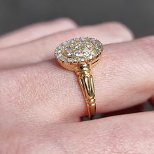 Load image into Gallery viewer, Antique 18ct Gold Oval Diamond Cluster Ring, 0.25ct modelled
