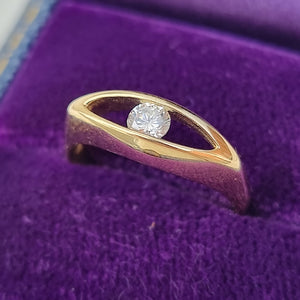 Vintage 18ct Gold Diamond Solitaire Ring, 0.22ct in box
