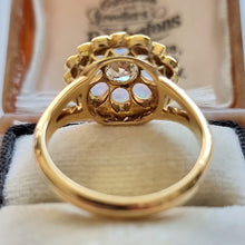 Load image into Gallery viewer, Antique 18ct Gold Opal &amp; Diamond Cluster Ring behind view
