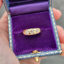 Load image into Gallery viewer, Victorian 18ct Gold Diamond Three Stone Gypsy Ring, 0.50ct
