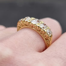 Load image into Gallery viewer, Vintage 18ct Gold Five Stone Old Mine Cut Diamond Ring, 1.60ct modelled
