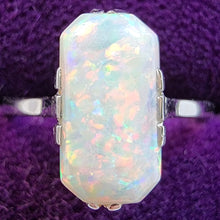 Load image into Gallery viewer, Vintage 18ct White Gold &amp; Platinum Opal Ring, 1.50ct close-up
