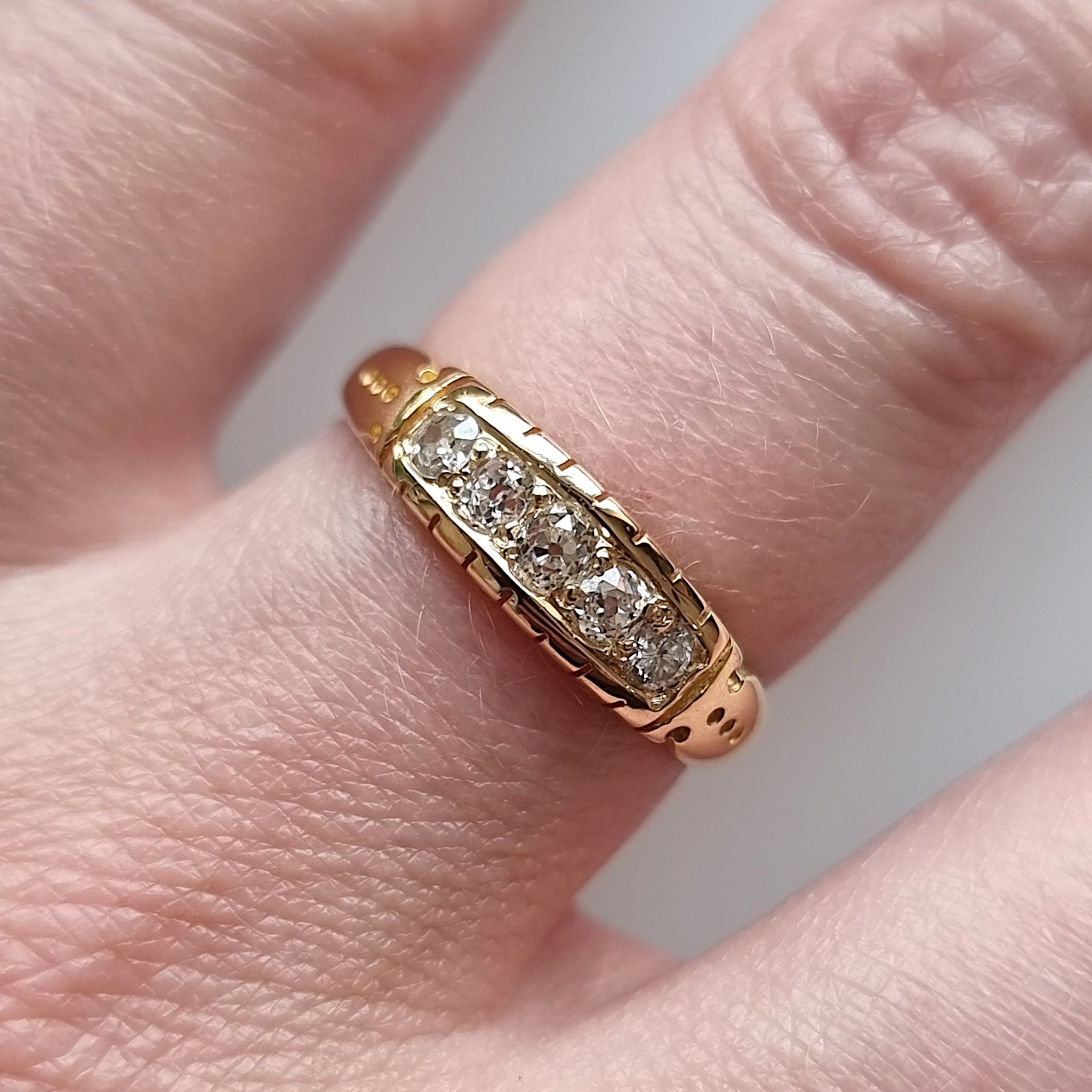 Buy Antique Art Deco 9ct Gold Vari-cut Diamond Cluster Ring. Total Diamond  Weight 0.25ct. Hallmarks for London. Ring Size K. 2.6gms. Online in India -  Etsy