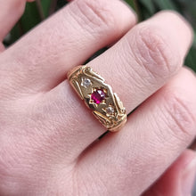 Load image into Gallery viewer, Antique 18ct Gold Ruby and Diamond Ring modelled
