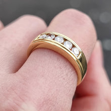 Load image into Gallery viewer, Vintage 18ct Gold Five Stone Diamond Half Eternity Ring, 0.50ct on finger
