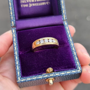 Vintage 18ct Gold Five Stone Diamond Half Eternity Ring, 0.50ct in box