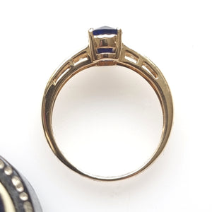 18ct Yellow Gold Sapphire and Diamond Ring side view