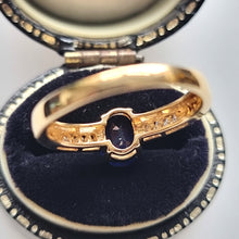 Load image into Gallery viewer, 18ct Yellow Gold Sapphire and Diamond Ring from behind
