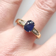 Load image into Gallery viewer, 18ct Yellow Gold Sapphire and Diamond Ring modelled
