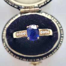 Load image into Gallery viewer, 18ct Yellow Gold Sapphire and Diamond Ring in box
