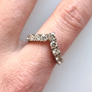 18ct White Gold Brilliant Cut Diamond Wishbone Ring, 1.25ct modelled