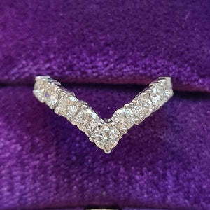 18ct White Gold Brilliant Cut Diamond Wishbone Ring, 1.25ct in box