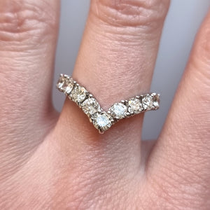 18ct White Gold Brilliant Cut Diamond Wishbone Ring, 1.25ct modelled
