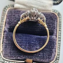 Load image into Gallery viewer, Vintage 18ct Yellow &amp; White Gold Diamond Cluster Ring, 0.90ct side
