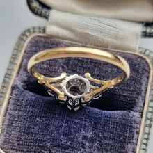 Load image into Gallery viewer, Vintage 18ct Yellow &amp; White Gold Diamond Cluster Ring, 0.90ct back
