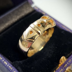 Vintage 9ct Gold Buckle Ring in box