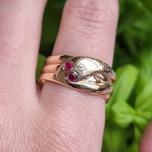 Load image into Gallery viewer, Vintage 9ct Gold Snake Ring modelled
