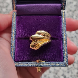 Vintage 18ct Gold Abstract Wave Ring in box