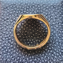 Load image into Gallery viewer, Vintage Solid 18ct Gold Oval Signet Ring, 13.8 grams from above

