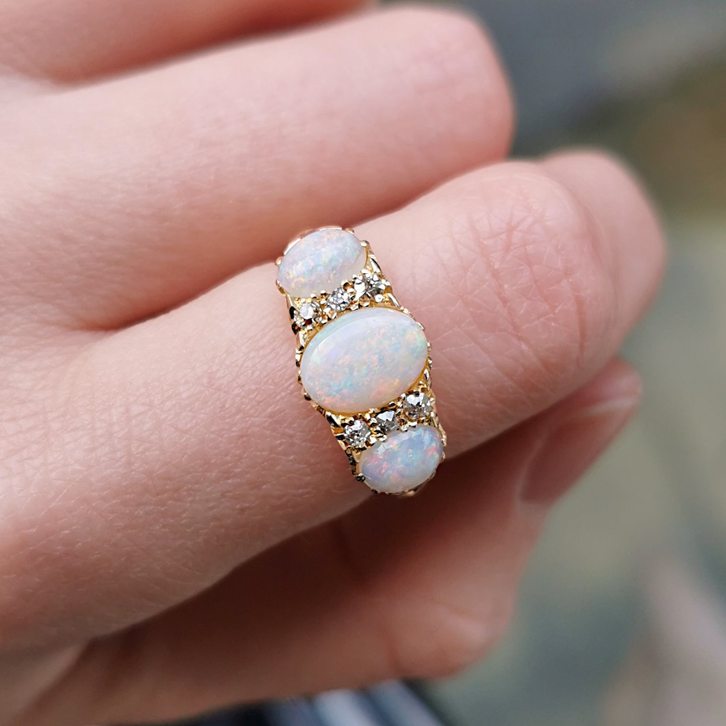 Edwardian opal deals and diamond ring