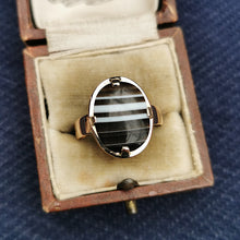 Load image into Gallery viewer, Antique 15ct Rose Gold Banded Agate Ring
