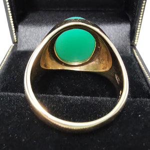 9ct Gold Cabochon Jade Ring | Hallmarked London 2010