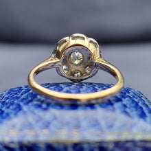 Load image into Gallery viewer, Antique 18ct Gold Old-Cut Diamond Cluster Ring, 1.00ct rear view
