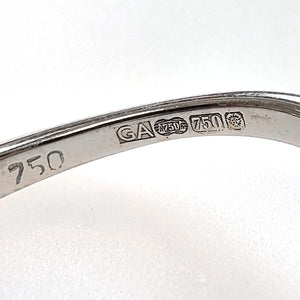 18ct White Gold Diamond Wave Ring, 0.60ct hallmark