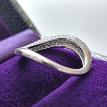 Load image into Gallery viewer, 18ct White Gold Diamond Wave Ring, 0.60ct from behind
