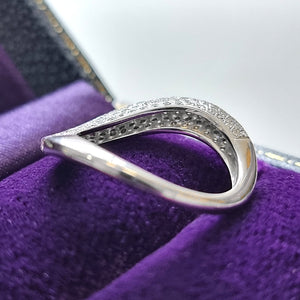 18ct White Gold Diamond Wave Ring, 0.60ct from behind