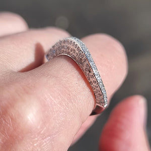 18ct White Gold Diamond Wave Ring, 0.60ct modelled