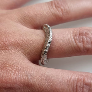 18ct White Gold Diamond Wave Ring, 0.60ct modelled