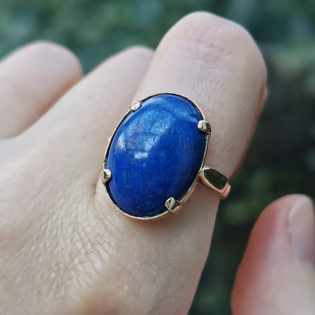 Vintage 9ct Gold Lapis Lazuli Ring