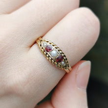 Load image into Gallery viewer, Antique 18ct Gold Ruby &amp; Pearl Ring
