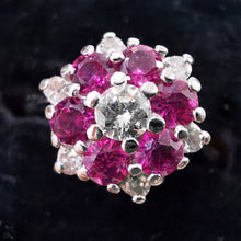 Load image into Gallery viewer, Vintage 18ct White Gold Ruby &amp; Diamond Cluster Ring
