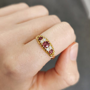 Edwardian 18ct Gold Ruby & Diamond Ring
