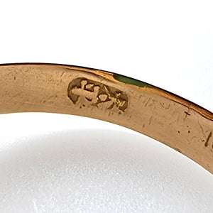 Vintage 18ct Gold Chinese Jade Ring stamp