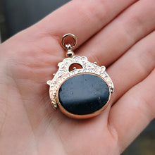 Load image into Gallery viewer, Antique 9ct Rose Gold Bloodstone &amp; Carnelian Swivel Seal
