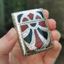 Load image into Gallery viewer, Art Deco Sterling Silver Agate Vesta Case by James Fenton
