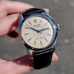 Rolex Oyster Vintage Stainless Steel Manual Wind, Circa 1954 in hand