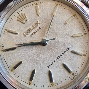Rolex Oyster Vintage Stainless Steel Manual Wind, Circa 1954 close-up detail