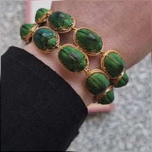 Load and play video in Gallery viewer, Victorian 15ct Gold Scarab Beetle Bracelet
