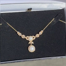 Load and play video in Gallery viewer, Vintage 18ct Gold Diamond &amp; Pearl Necklet, 2.57ct

