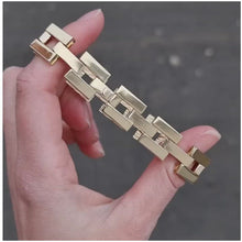 Load and play video in Gallery viewer, Vintage 9ct Gold Reversible Square Link Bracelet, 28.2 grams video
