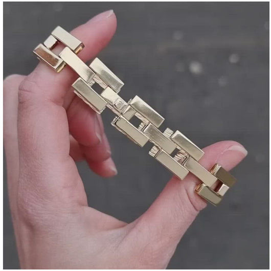 Vintage 9ct Gold Reversible Square Link Bracelet, 28.2 grams video