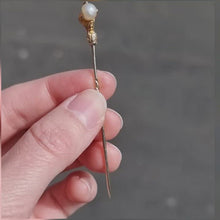 Load and play video in Gallery viewer, Victorian 15ct &amp; 9ct Gold Bird Talon Tie/Stick Pin video
