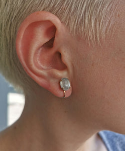 Vintage 9ct Gold Moonstone Screw-Back Earrings