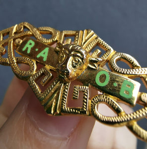 Vintage 9ct Gold RAOB Masonic Brooch